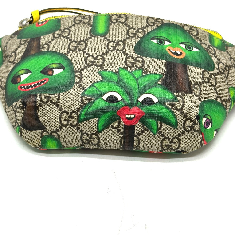 GUCCI Sling bag 502095 GG Supreme Canvas beige GG logo Waist pouch Kids Used