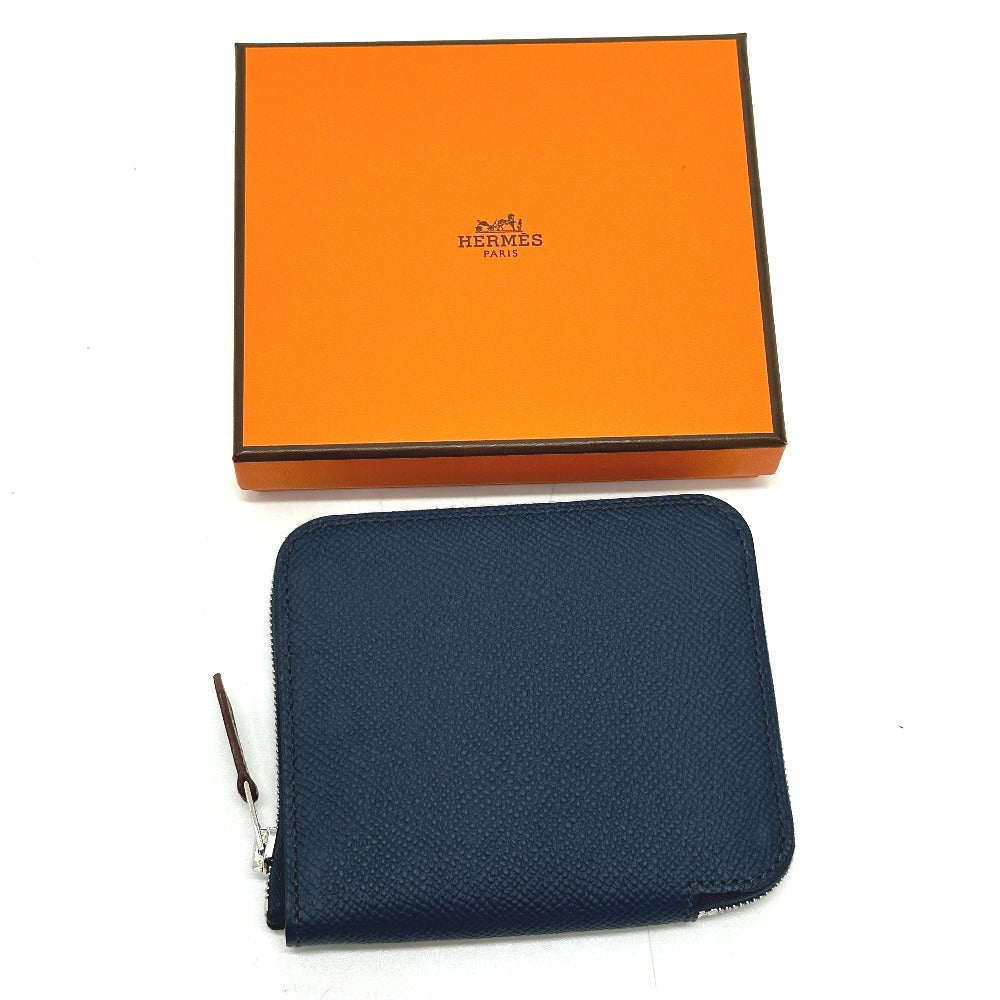 HERMES Coin case Epsom Navy Azap silk in compact Women Used