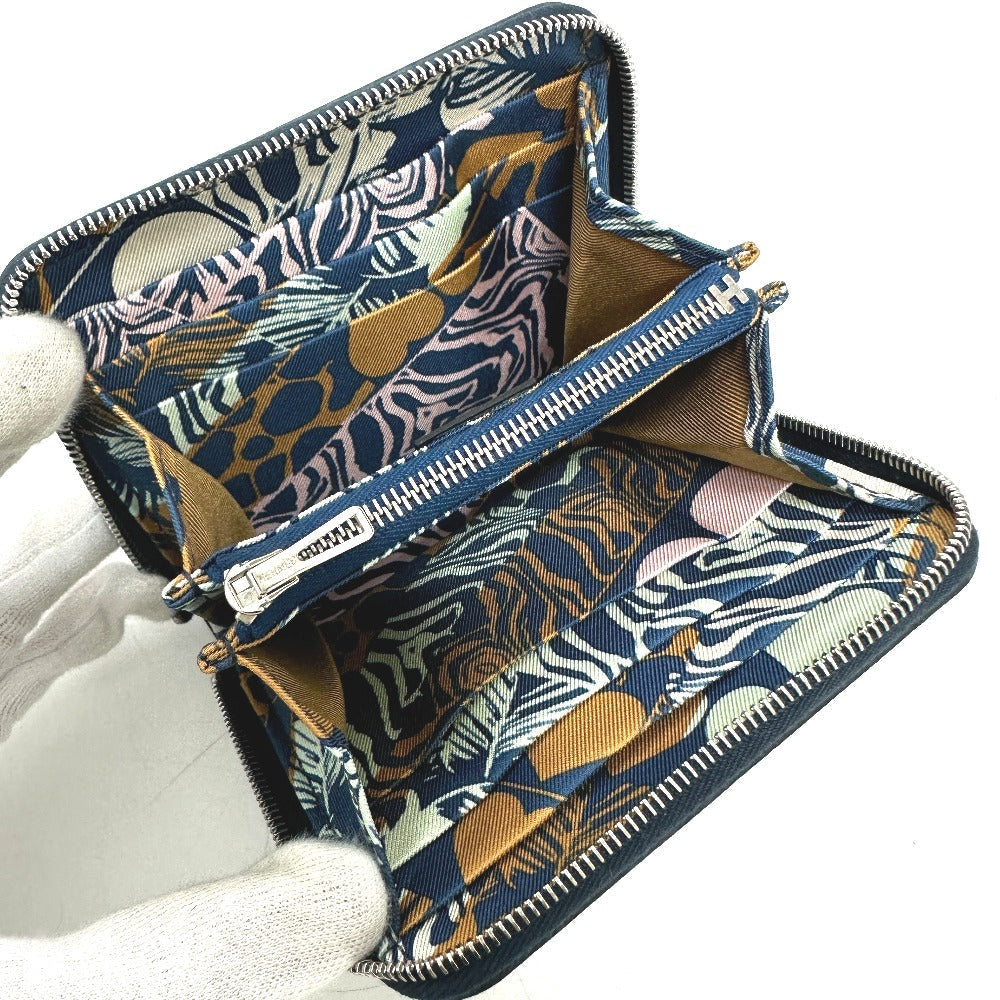HERMES Coin case Epsom Navy Azap silk in compact Women Used