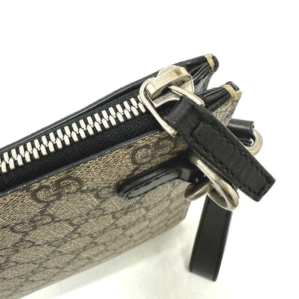 GUCCI Clutch bag 433665 GG Supreme Canvas beige Sherry line mens Used