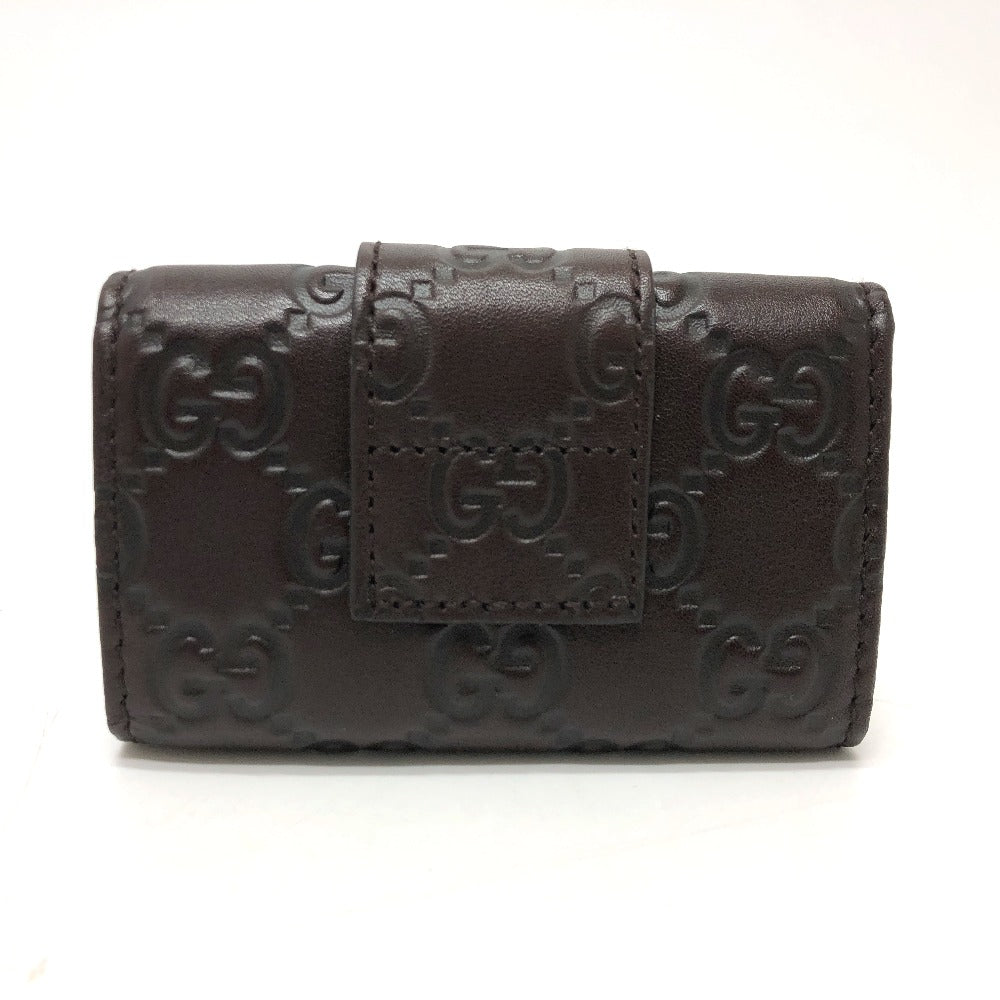 GUCCI Key case Key holder  203551 leather Brown GG Heart plate