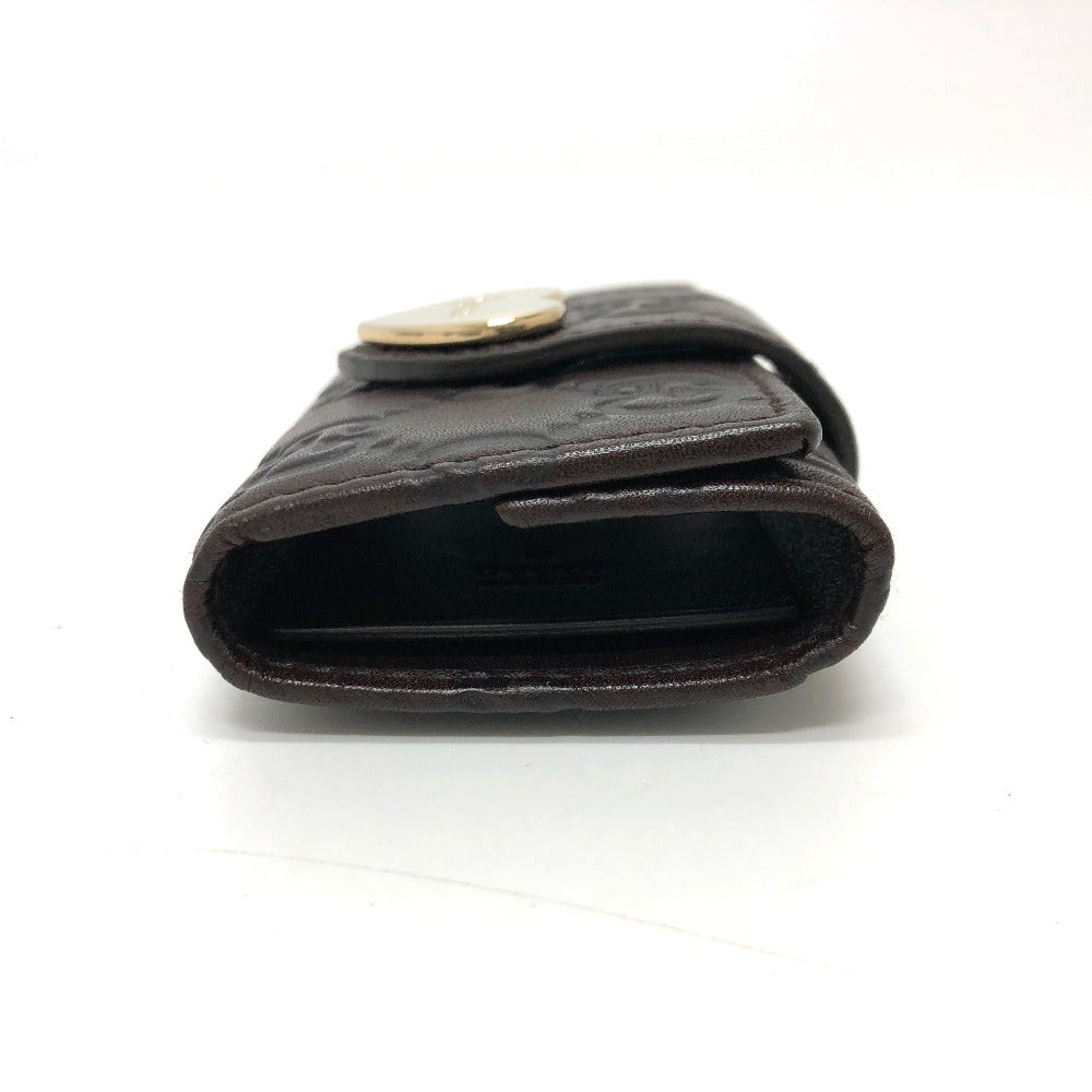 GUCCI Key case Key holder  203551 leather Brown GG Heart plate