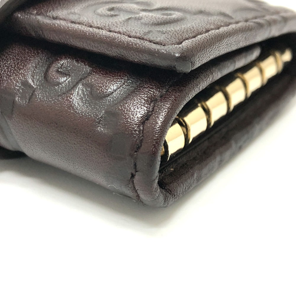 GUCCI Key case Key holder  203551 leather Brown GG Heart plate