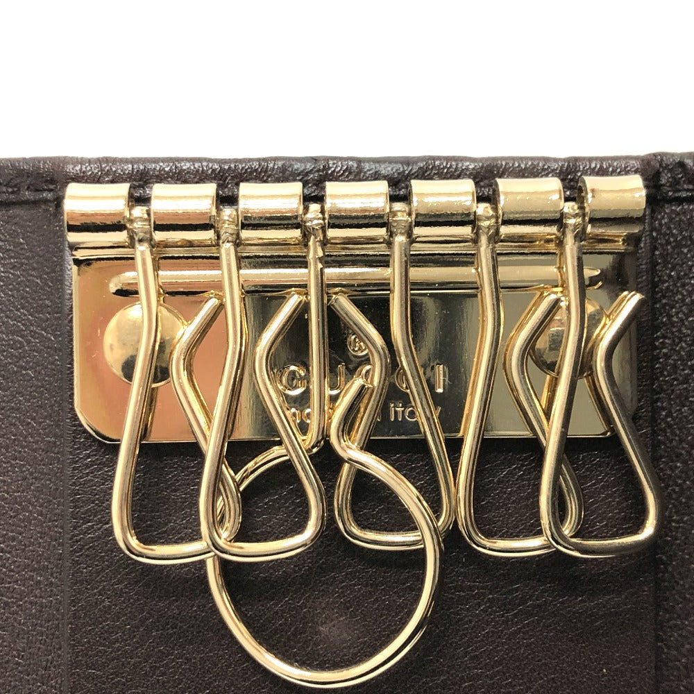 GUCCI Key case Key holder  203551 leather Brown GG Heart plate