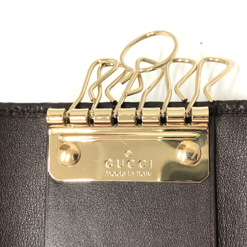 GUCCI Key case Key holder  203551 leather Brown GG Heart plate