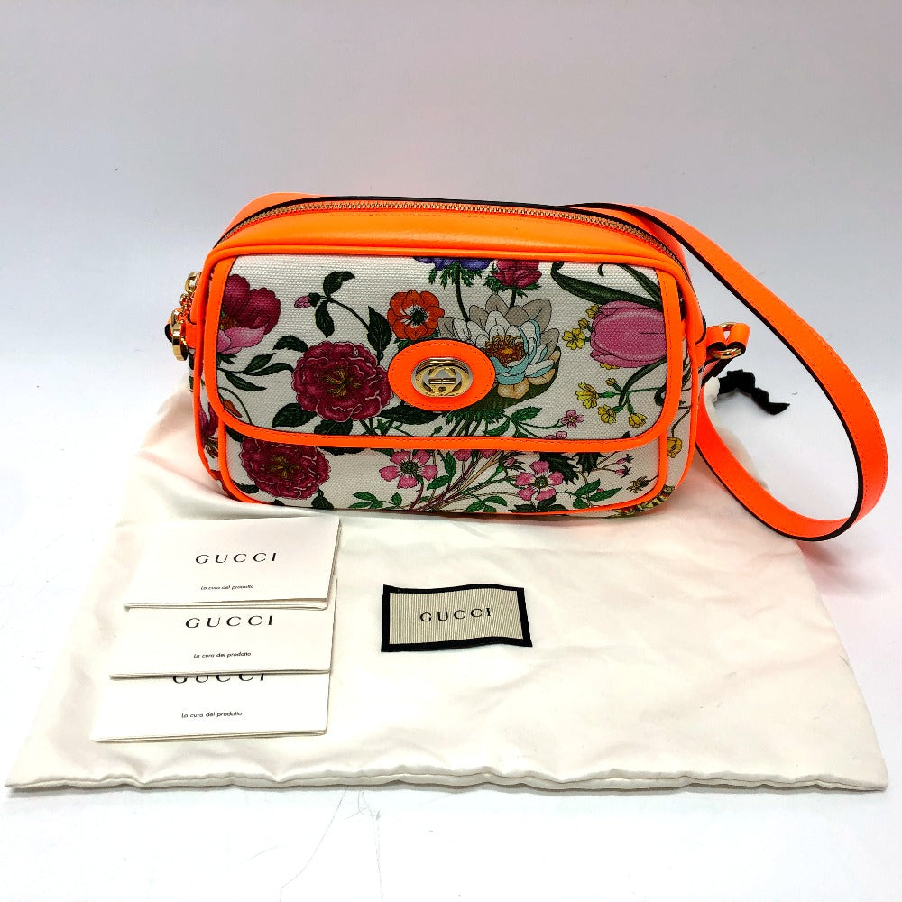 GUCCI Shoulder Bag 550147 Canvas / leather multicolor flora Women Secondhand