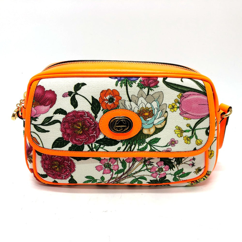 GUCCI Shoulder Bag 550147 Canvas / leather multicolor flora Women Secondhand