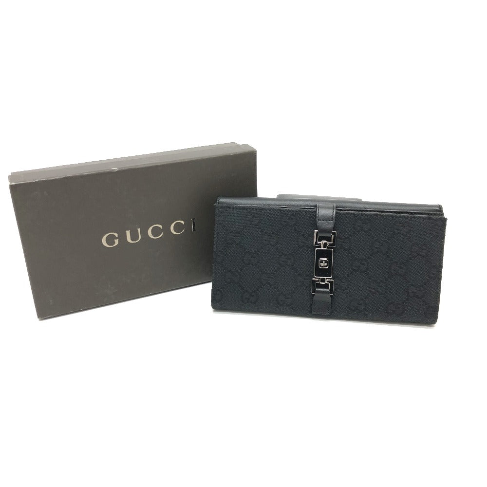 GUCCI Folded wallet 035.2184 GG canvas black GG Jackie Women Used