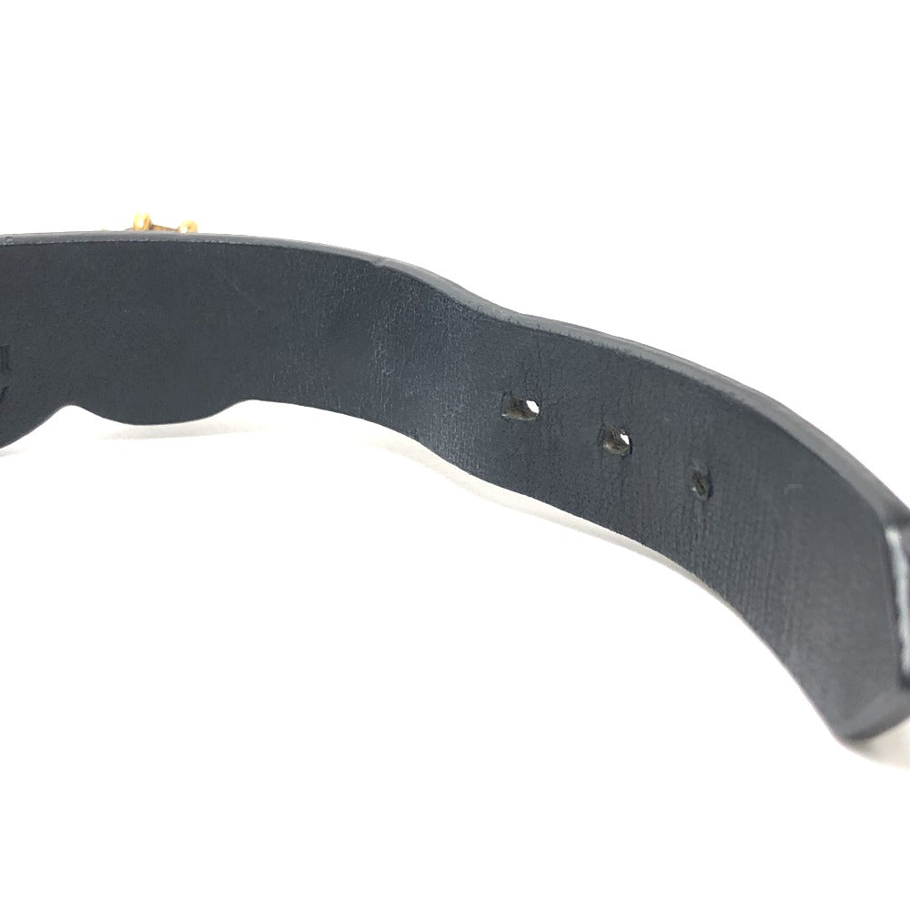 GUCCI bracelet leather black Taiga head mens Used