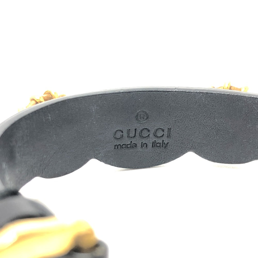 GUCCI bracelet leather black Taiga head mens Used