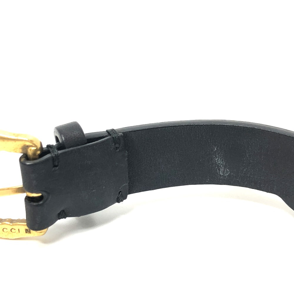 GUCCI bracelet leather black Taiga head mens Used