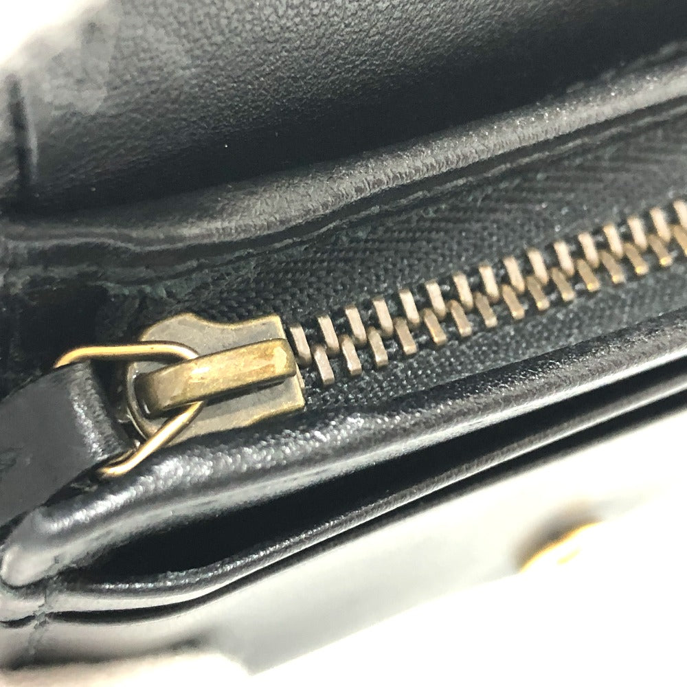 GUCCI Folded wallet 466492 leather black GG Marmont quilting Women Used