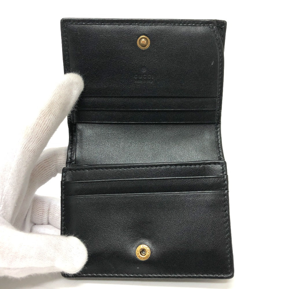 GUCCI Folded wallet 466492 leather black GG Marmont quilting Women Used