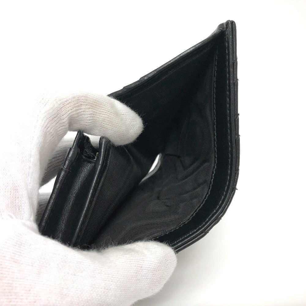 GUCCI Folded wallet 466492 leather black GG Marmont quilting Women Used