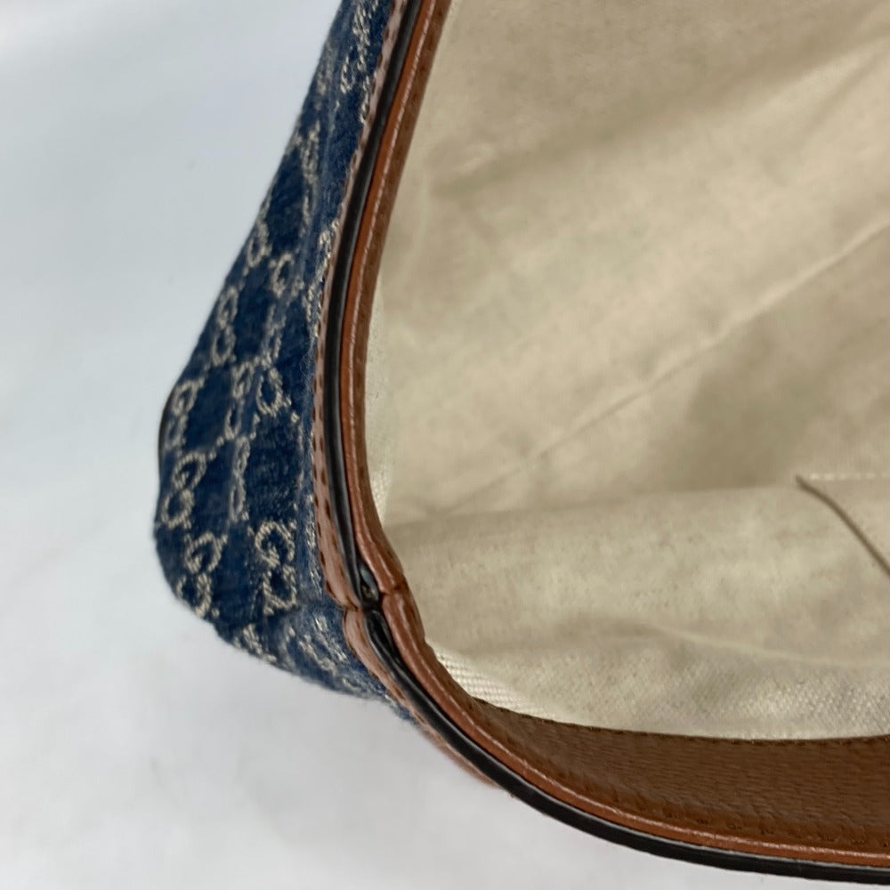 GUCCI Tote Bag 631685 denim blue Ophidia GG denim Medium tote Women Secondhand