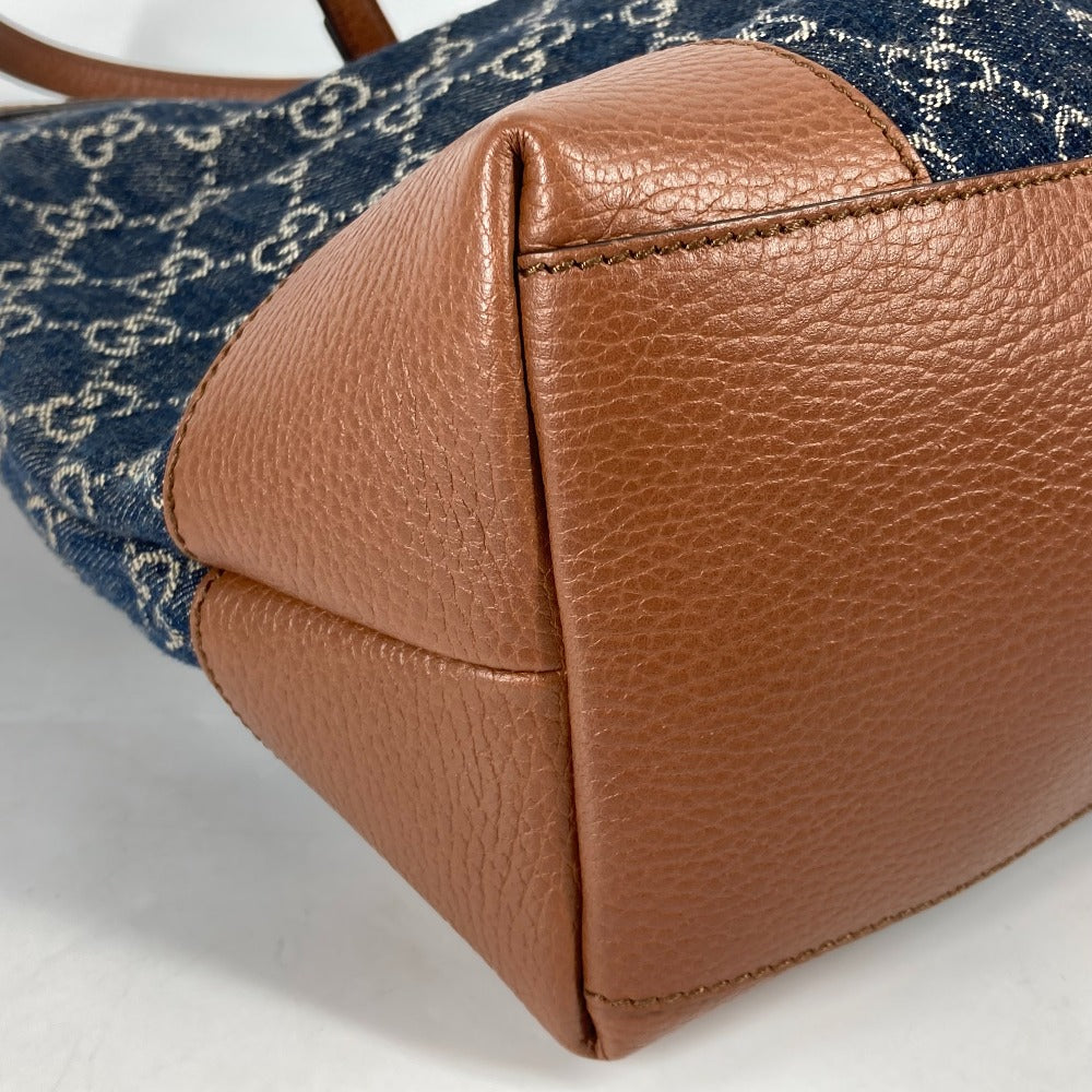 GUCCI Tote Bag 631685 denim blue Ophidia GG denim Medium tote Women Secondhand