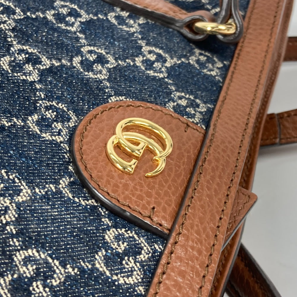GUCCI Tote Bag 631685 denim blue Ophidia GG denim Medium tote Women Secondhand