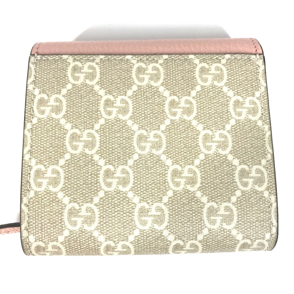GUCCI Folded wallet 598587 GG Supreme Canvas Pink x Beige type GG Supreme GG Marmont Women Used