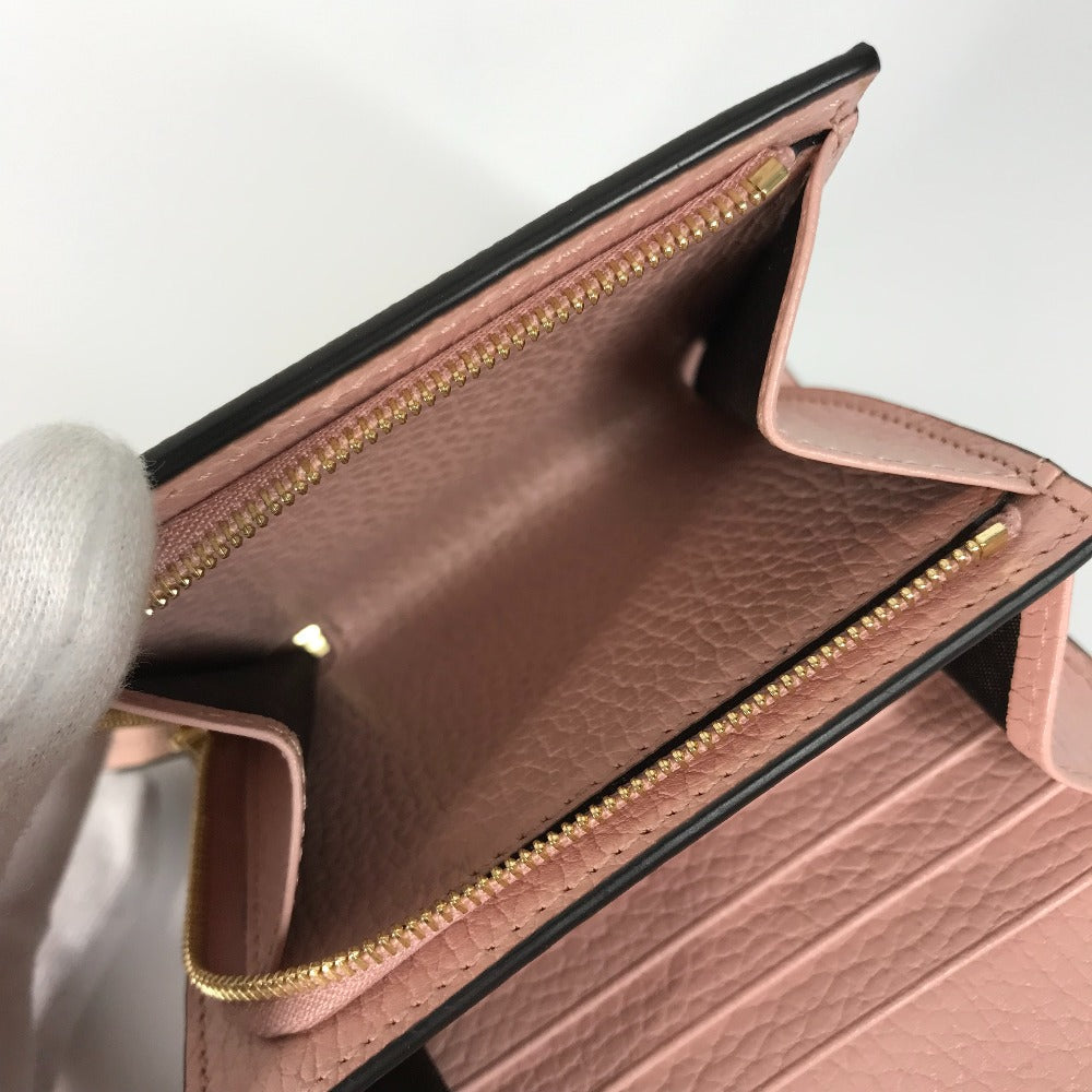 GUCCI Folded wallet 598587 GG Supreme Canvas Pink x Beige type GG Supreme GG Marmont Women Used