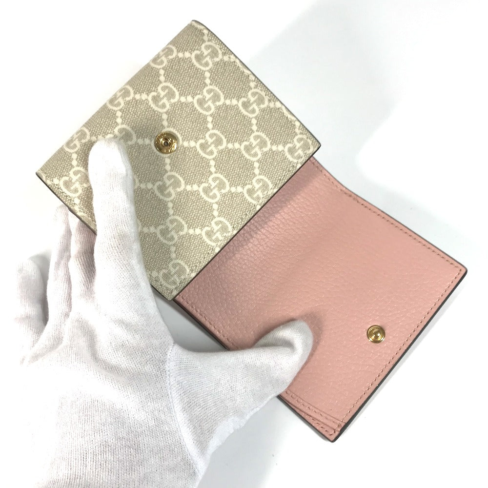 GUCCI Folded wallet 598587 GG Supreme Canvas Pink x Beige type GG Supreme GG Marmont Women Used