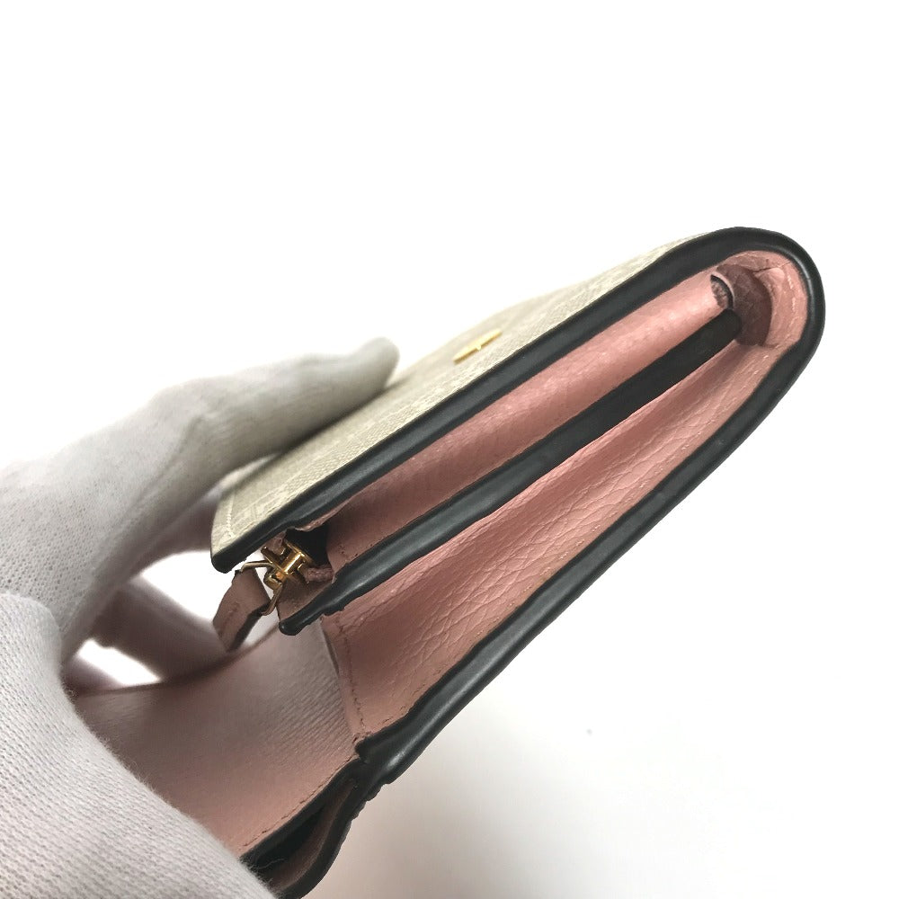 GUCCI Folded wallet 598587 GG Supreme Canvas Pink x Beige type GG Supreme GG Marmont Women Used