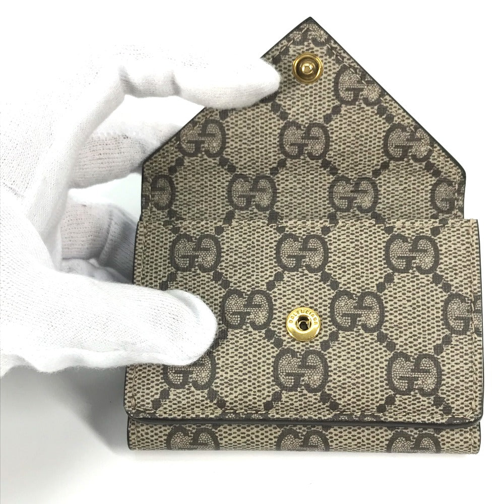 GUCCI Trifold wallet 681704 GG Supreme Canvas beige BALENCIAGA Balenciaga collaboration Paper mini wallet unisex(Unisex) Used