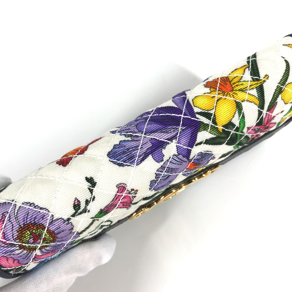 GUCCI Long Wallet Purse 536352 canvas multicolor Flora Floral Flower GG Continental wallet Women Used