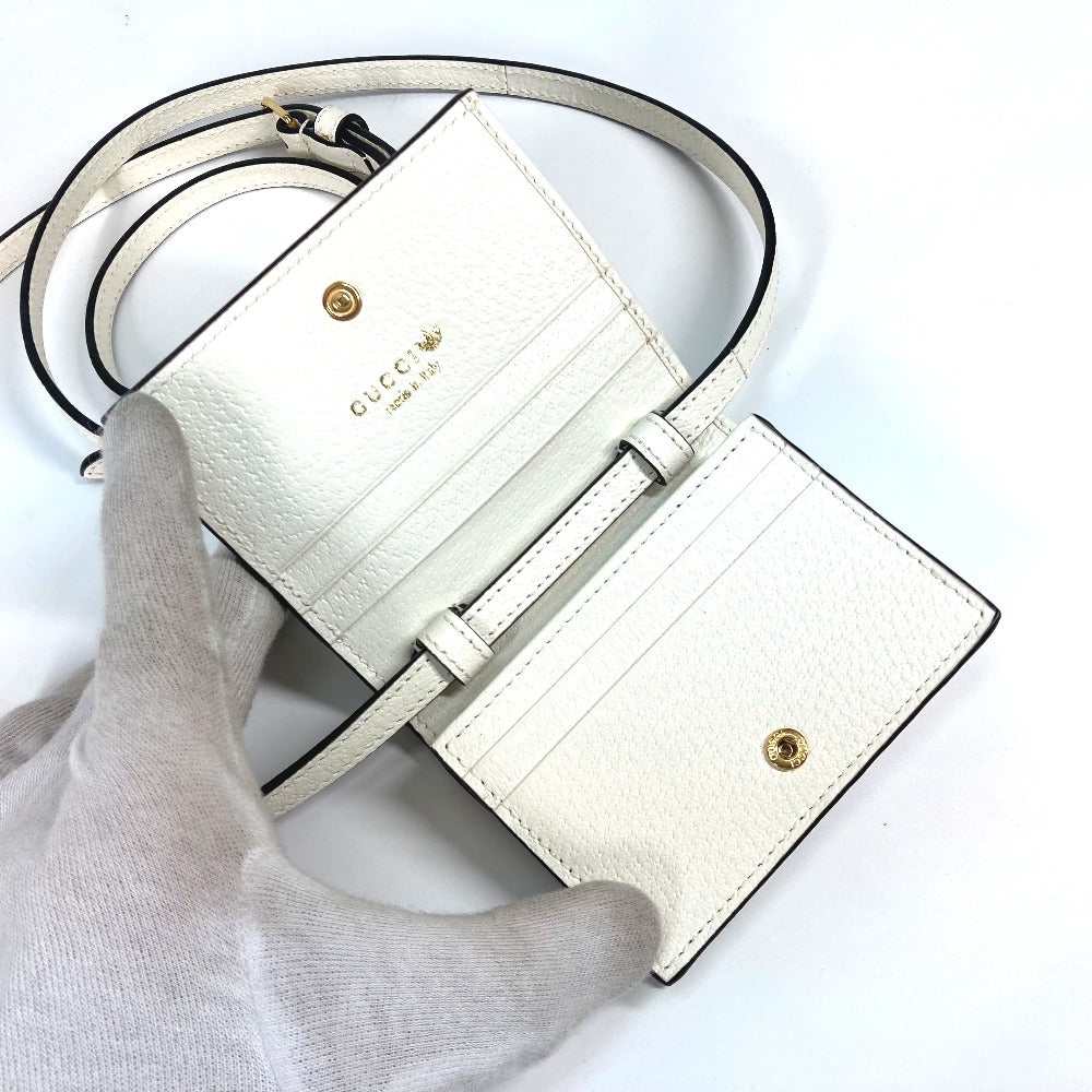 GUCCI Folded wallet 702248 leather white adidas adidas collaboration Horsebit mens Used