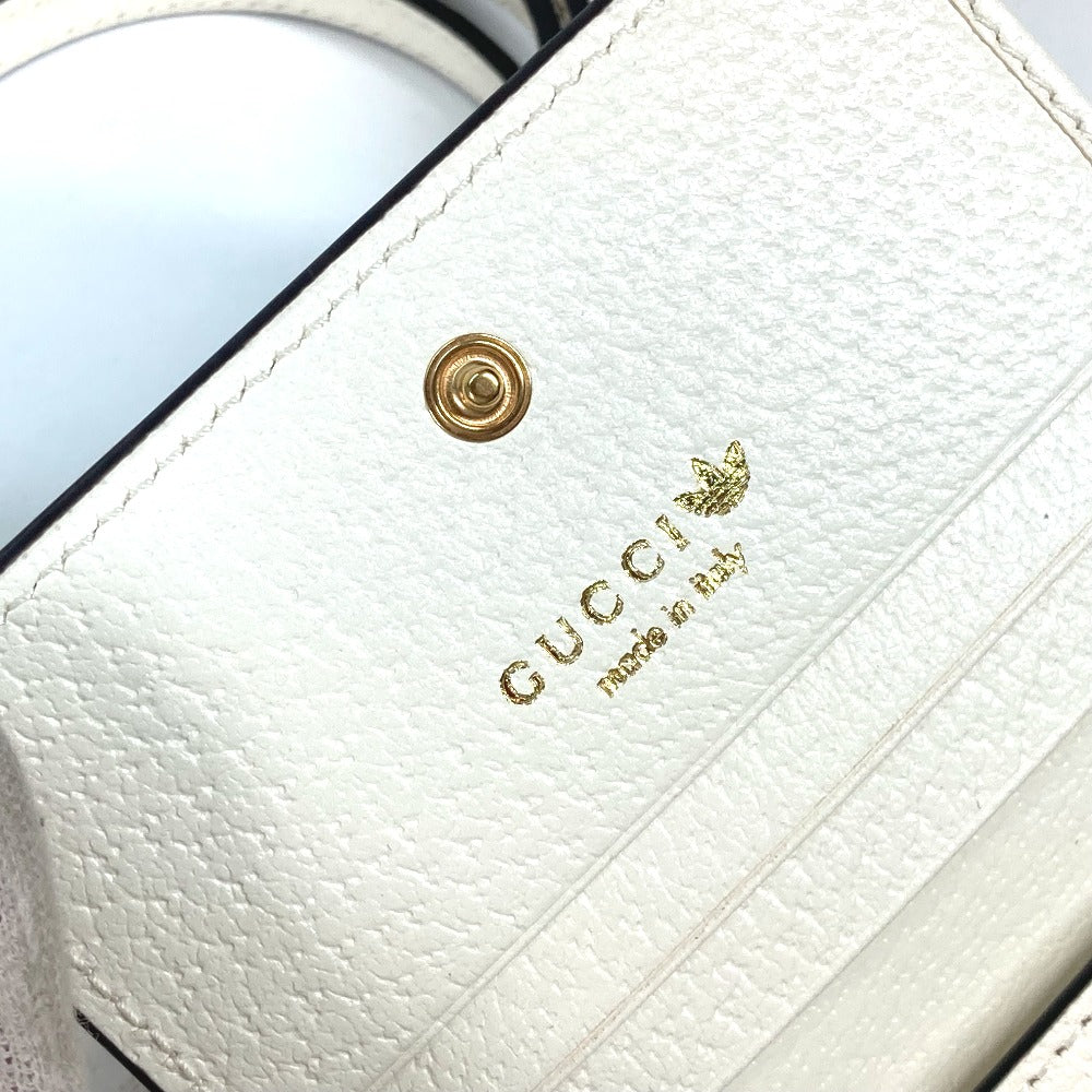 GUCCI Folded wallet 702248 leather white adidas adidas collaboration Horsebit mens Used