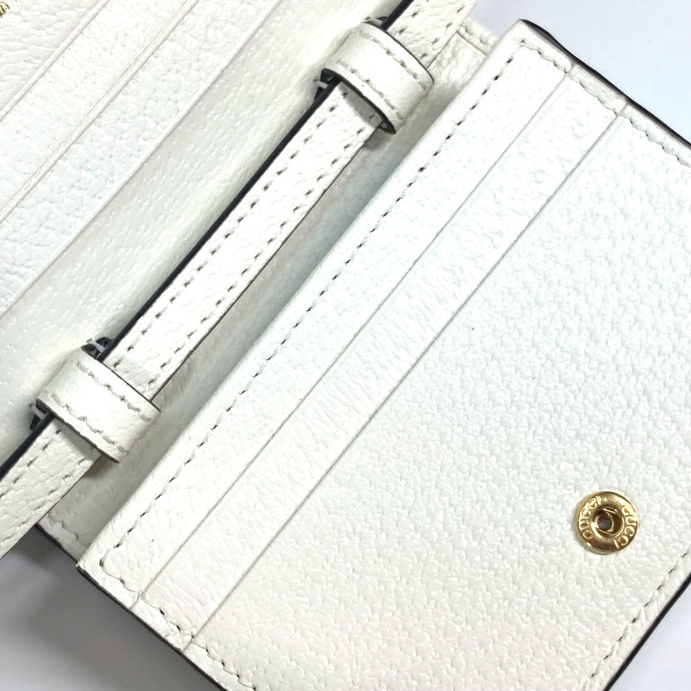GUCCI Folded wallet 702248 leather white adidas adidas collaboration Horsebit mens Used