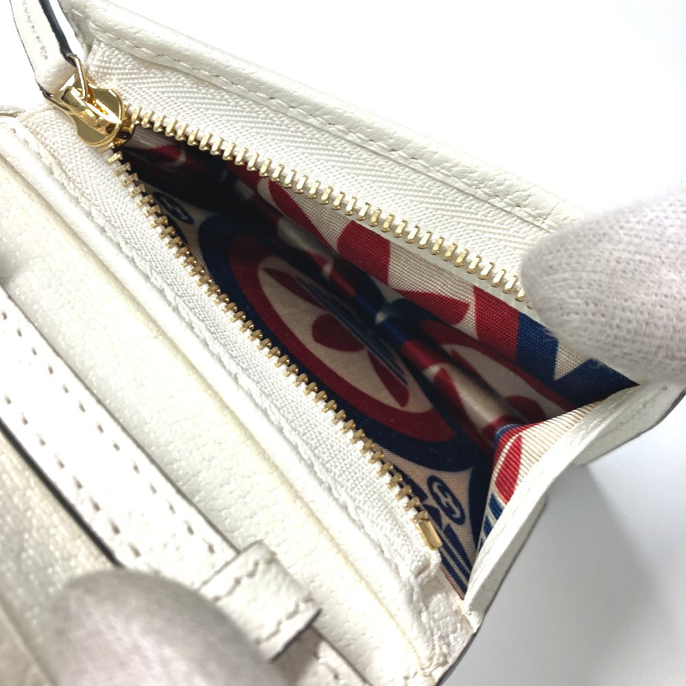 GUCCI Folded wallet 702248 leather white adidas adidas collaboration Horsebit mens Used