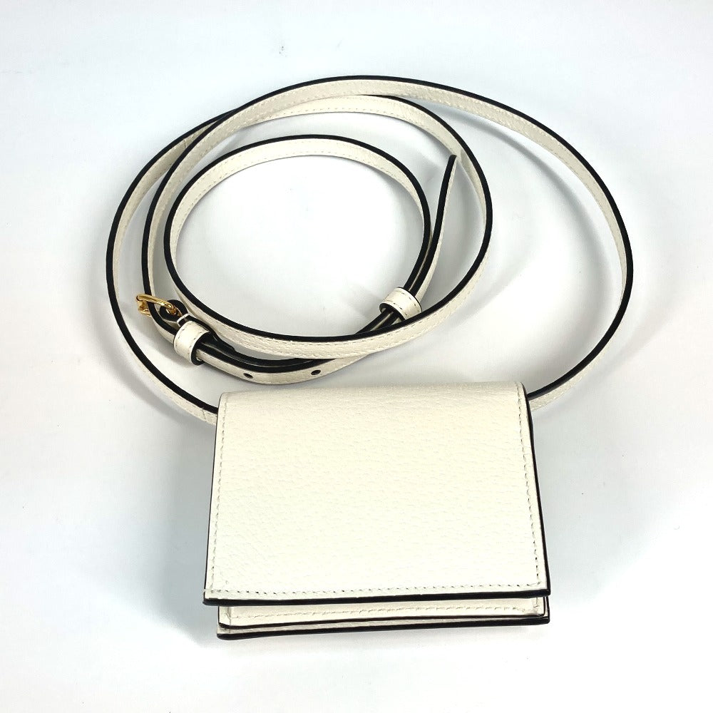 GUCCI Folded wallet 702248 leather white adidas adidas collaboration Horsebit mens Used