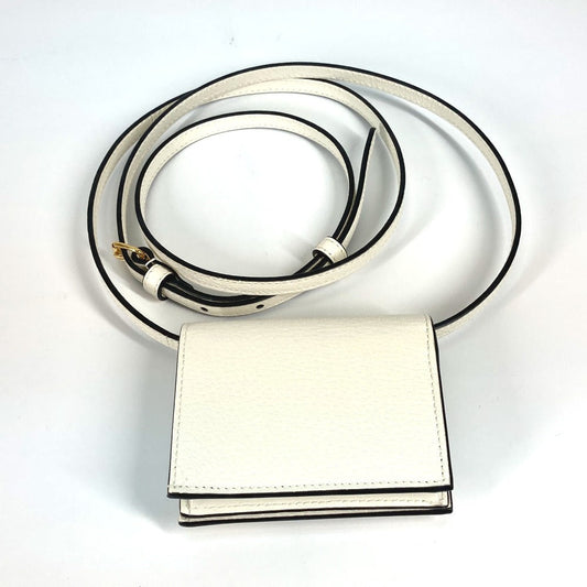 GUCCI Folded wallet 702248 leather white adidas adidas collaboration Horsebit mens Used
