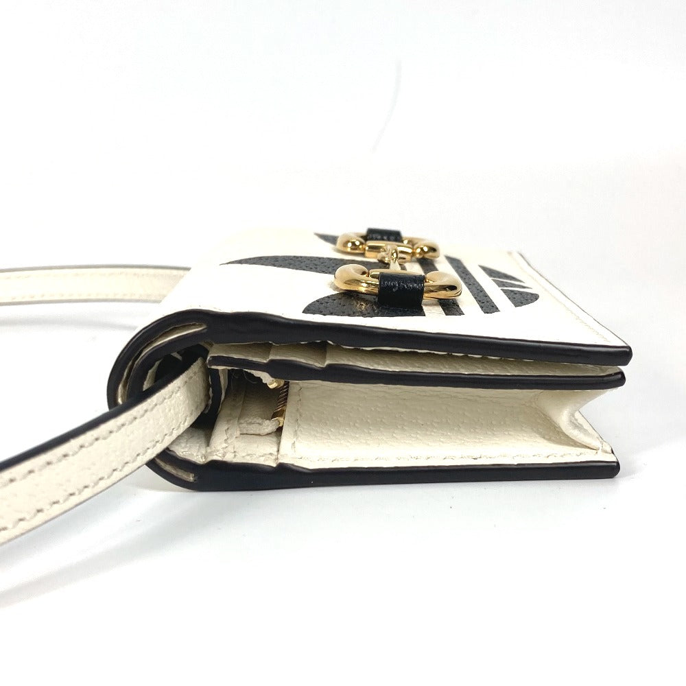 GUCCI Folded wallet 702248 leather white adidas adidas collaboration Horsebit mens Used