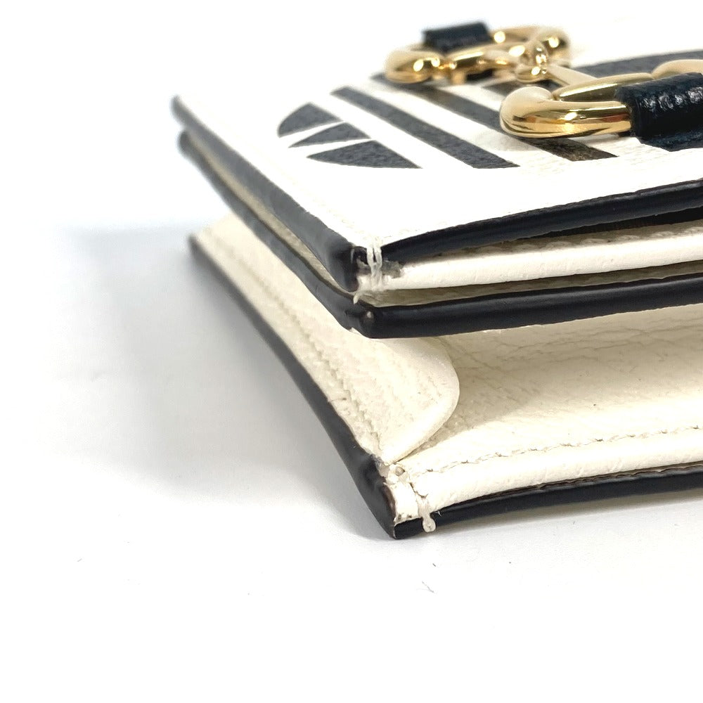 GUCCI Folded wallet 702248 leather white adidas adidas collaboration Horsebit mens Used