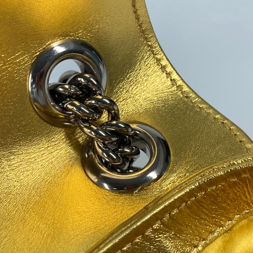 GUCCI Shoulder Bag 446744 Sequin / Leather Yellow Gold GG Marmont Sequin Women Used