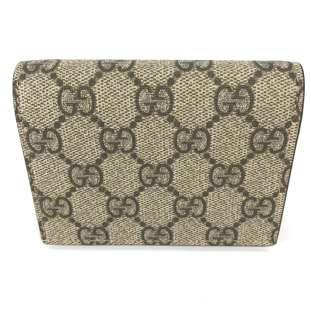 GUCCI Folded wallet 506277 GG Supreme Canvas Beige x pink GG Supreme BOSCO BOSCO applique dog Women Used