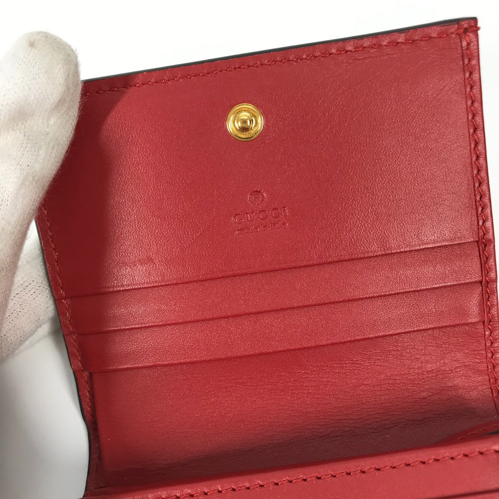 GUCCI Folded wallet 506277 GG Supreme Canvas Beige x pink GG Supreme BOSCO BOSCO applique dog Women Used