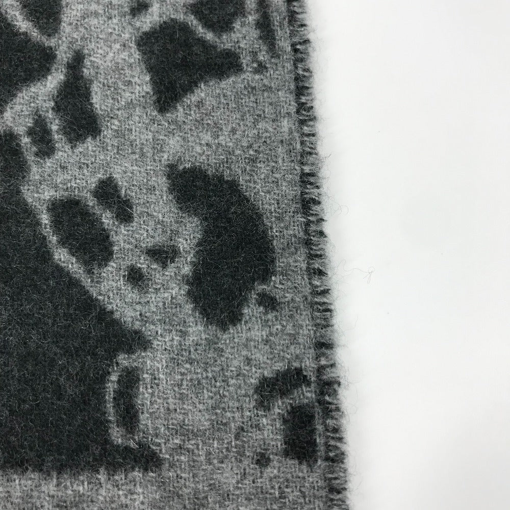 HERMES Scarf cashmere gray fringe Brides de Gala