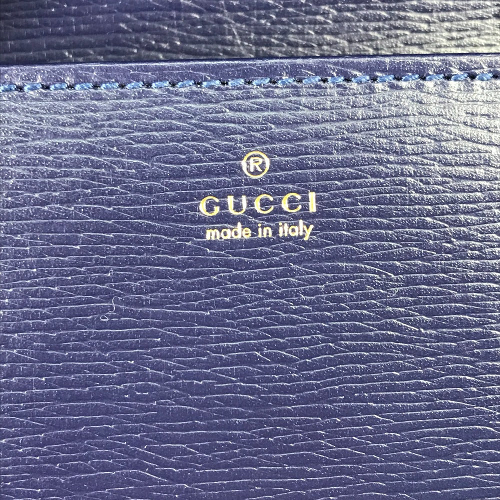 GUCCI Long Wallet Purse 621892 leather Navy x red Horsebit 1955 Dot Polka Dot Chain wallet Women Used