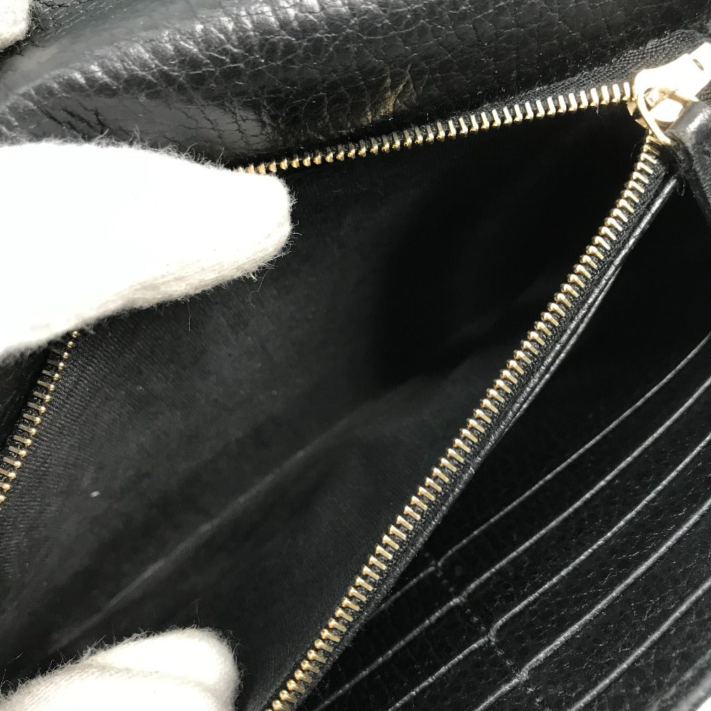 GUCCI Shoulder Bag 510314 leather black Interlocking G Chain wallet Women Used