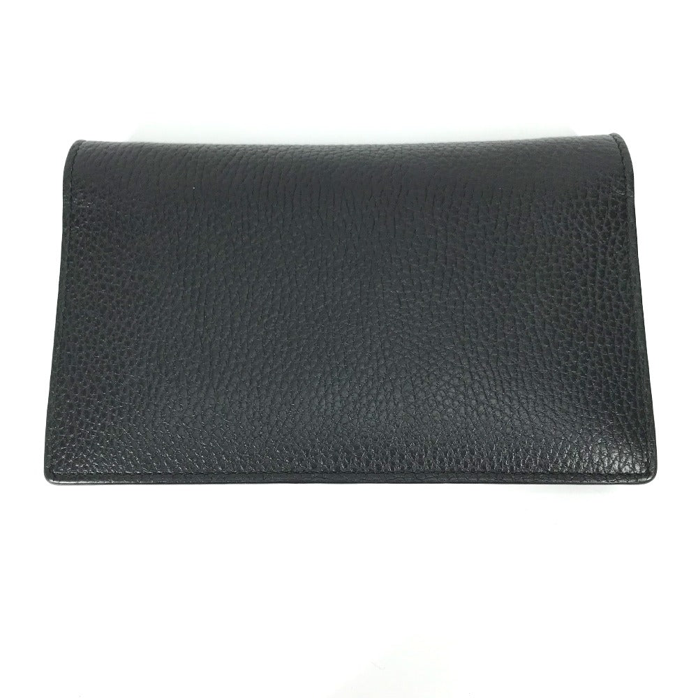 GUCCI Shoulder Bag 510314 leather black Interlocking G Chain wallet Women Used