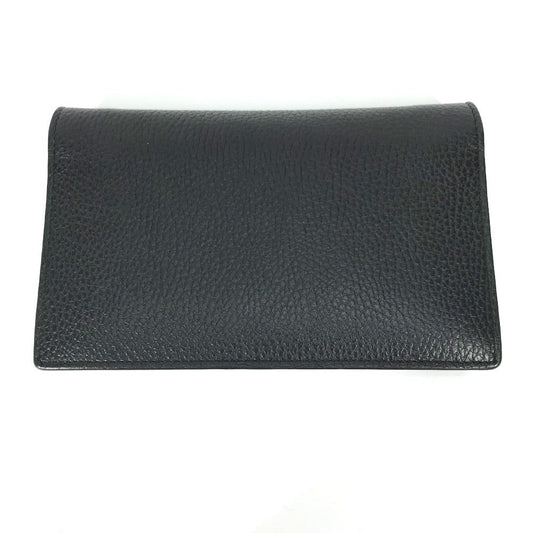 GUCCI Shoulder Bag 510314 leather black Interlocking G Chain wallet Women Used