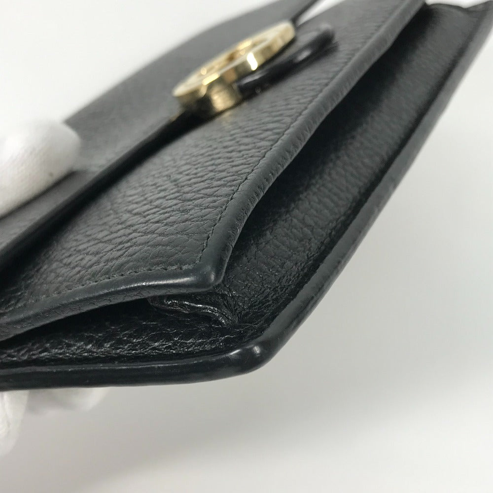 GUCCI Shoulder Bag 510314 leather black Interlocking G Chain wallet Women Used