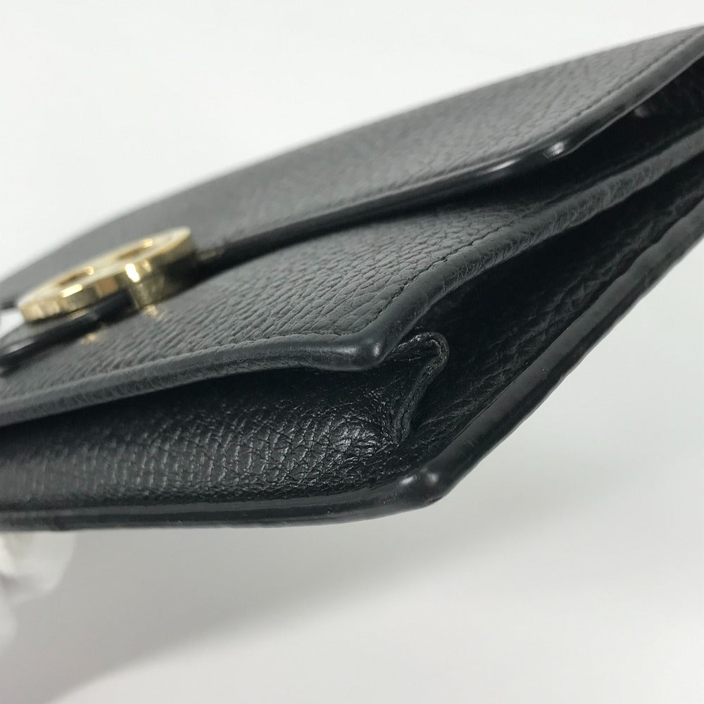 GUCCI Shoulder Bag 510314 leather black Interlocking G Chain wallet Women Used
