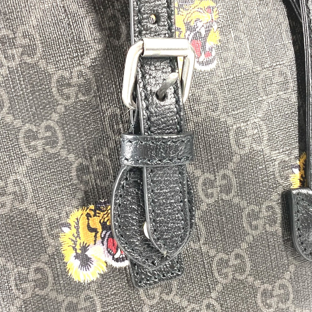 GUCCI Backpack 696013 GG Supreme Canvas black Interlocking G Medium backpack mens Used