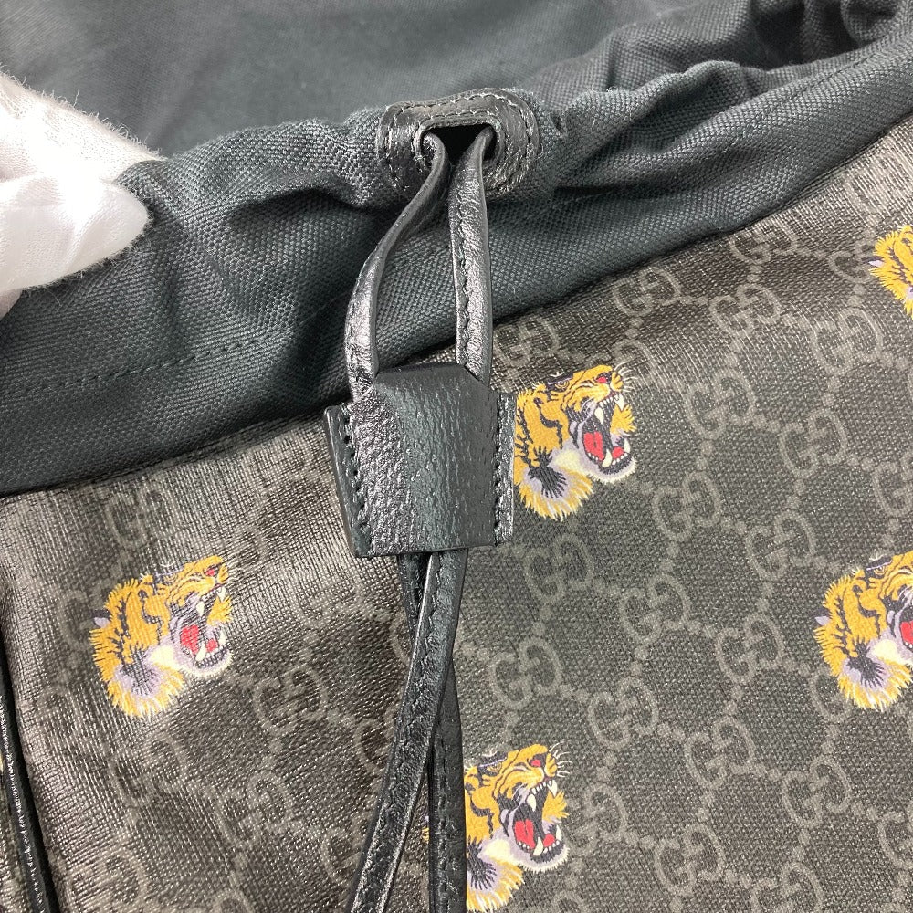 GUCCI Backpack 696013 GG Supreme Canvas black Interlocking G Medium backpack mens Used