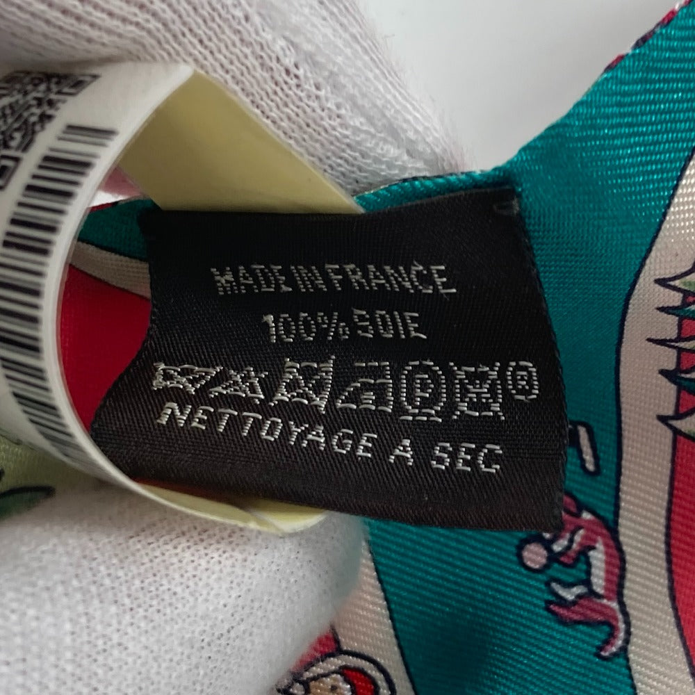 HERMES scarf 063536S silk Green x pink type Twilly Twilly EXPOSITION UNIVERSELL Women Used
