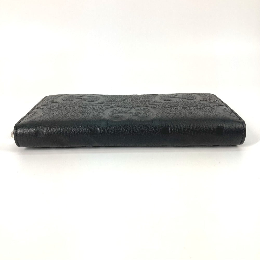 GUCCI Long Wallet Purse 739482 leather black Jumbo GG Zip wallet mens Used