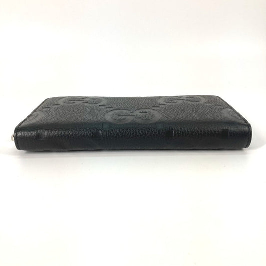 GUCCI Long Wallet Purse 739482 leather black Jumbo GG Zip wallet mens Used
